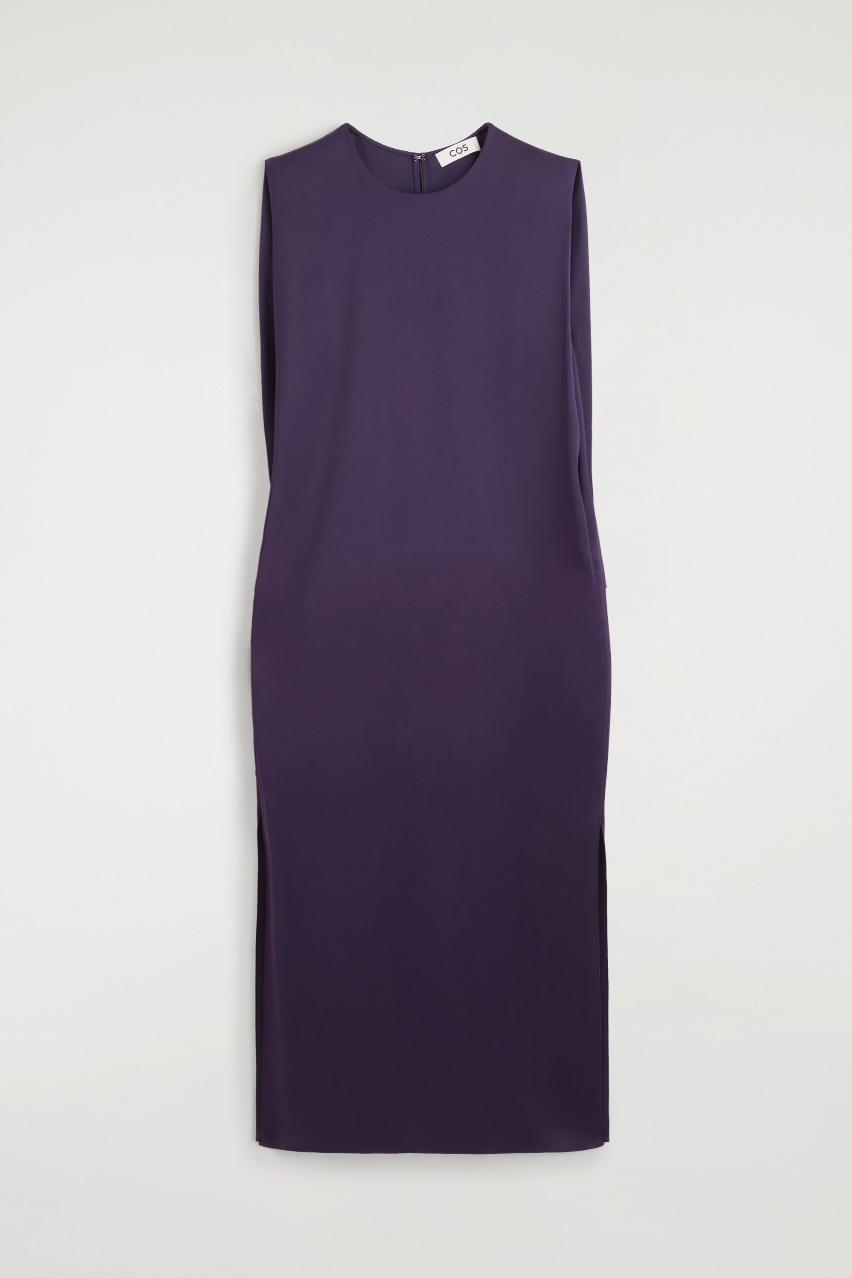 Draped Open-Back Matte-Satin Dress
