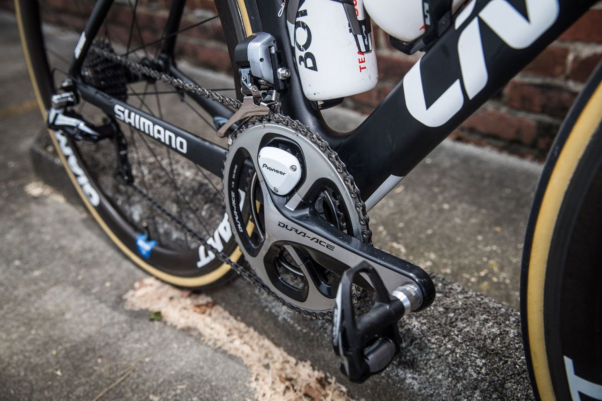 The Shimano Dura Ace 9000 drive train on Coryn Rivera's Liv Envie
