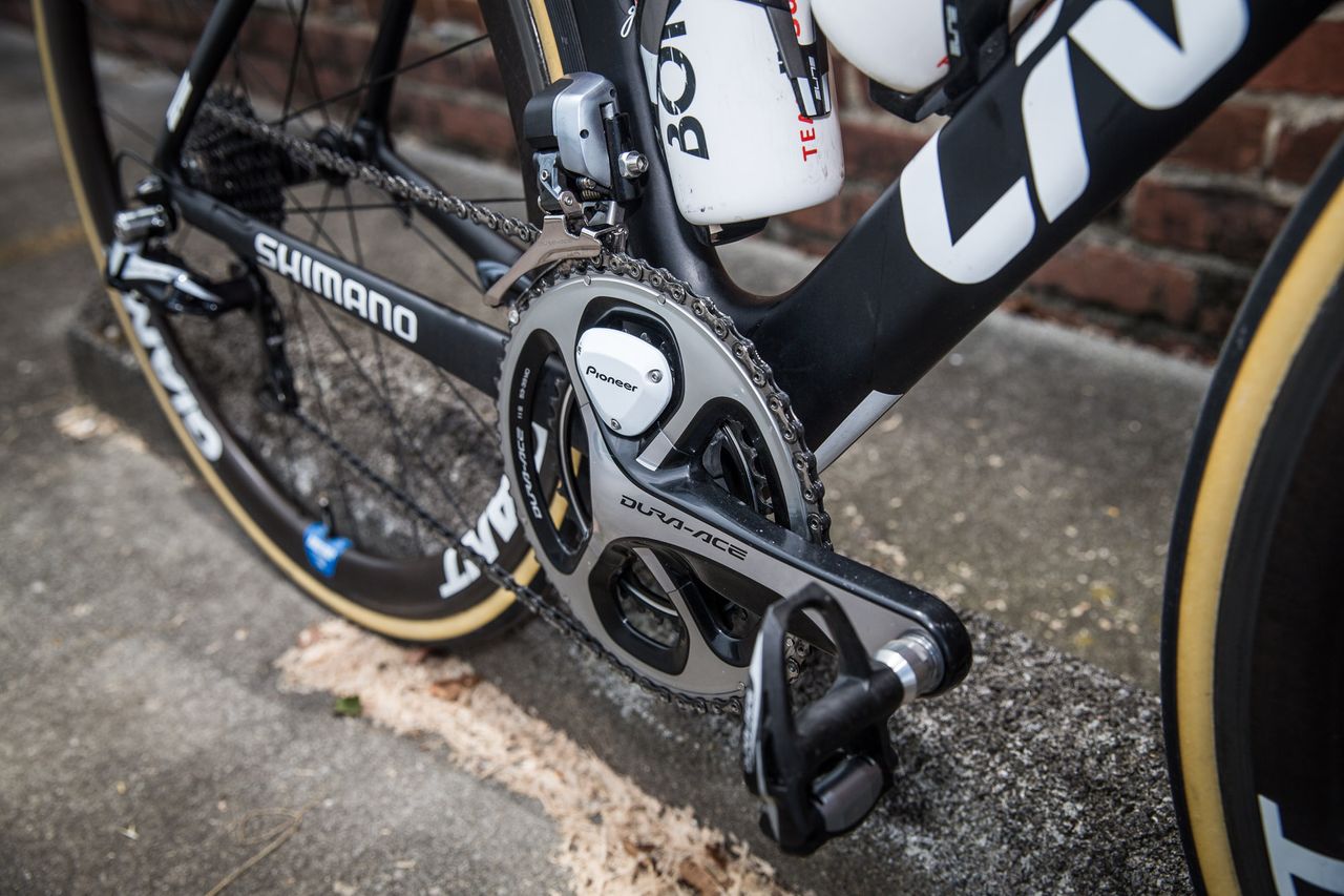 The Shimano Dura Ace 9000 drive train on Coryn Rivera's Liv Envie