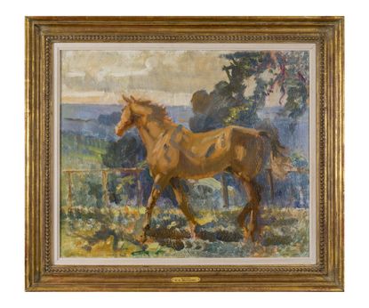 "Nipper" by Richard 'Seal' Weatherby (1881–1953). 19.5" x 23.5", painted in the 1930s.