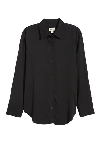 Relaxed Fit Long Sleeve Button-Up Shirt