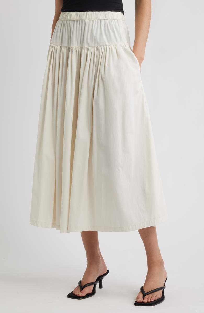 Tiered Cotton Poplin Maxi Skirt