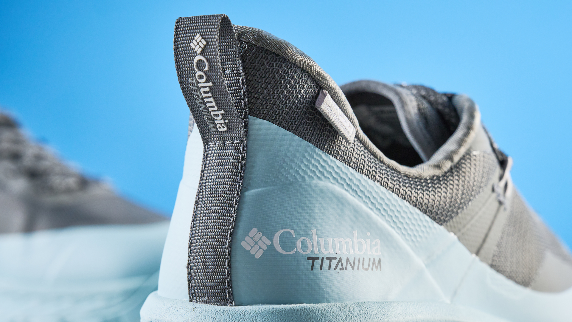 Gray and teal Columbia Tellurix Titanium hiking shoes