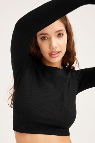 Ribbed Long-Sleeve Top