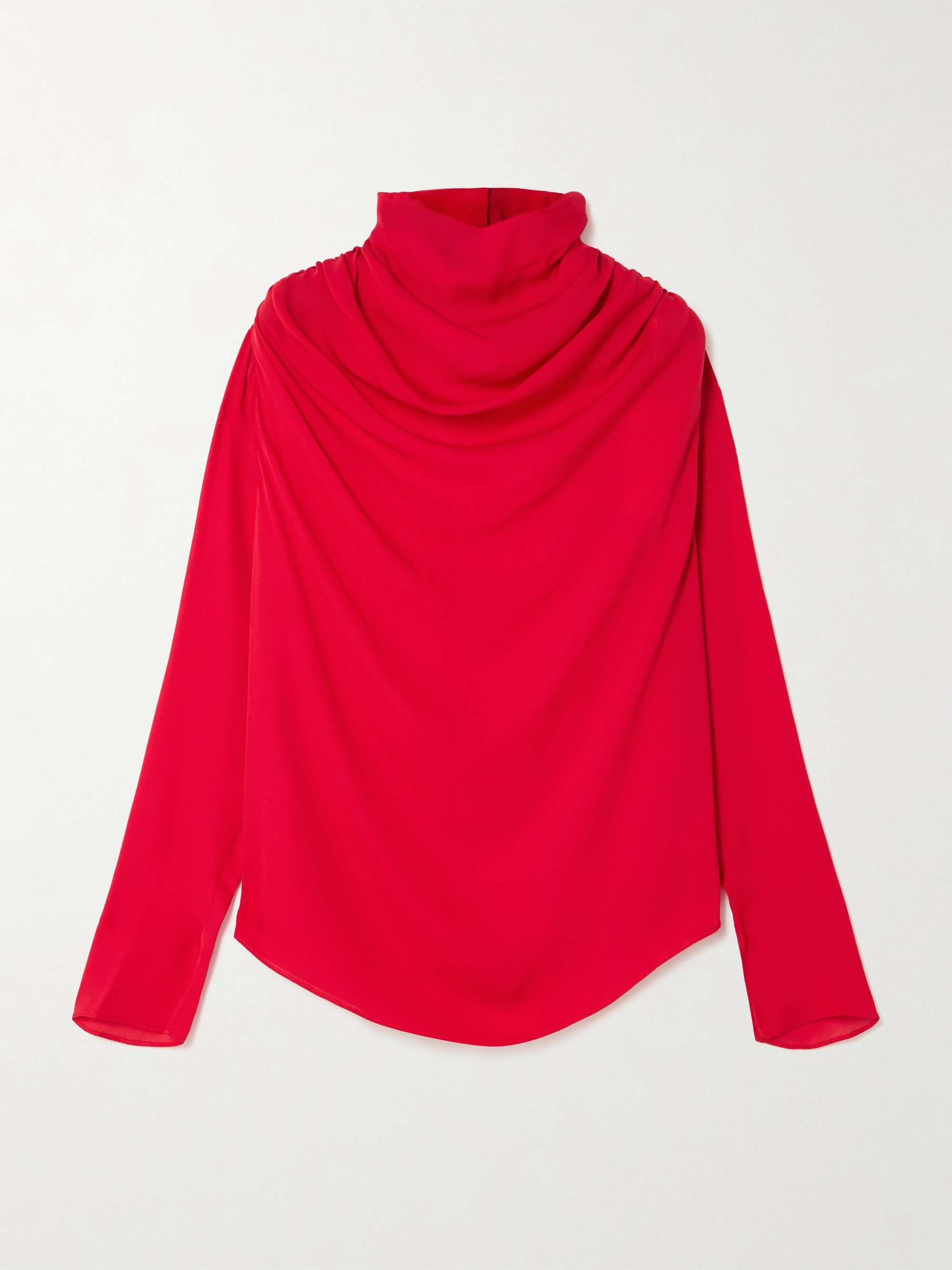 Tabitha Draped Silk-Georgette Blouse