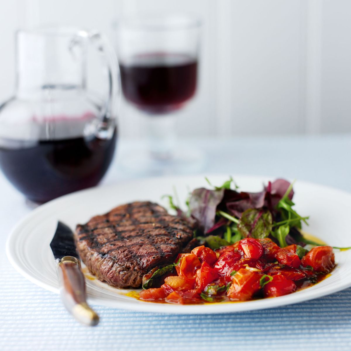 Griddled Rump Steaks with Balsamic Tomatoes Dinner Recipes Woman & Home