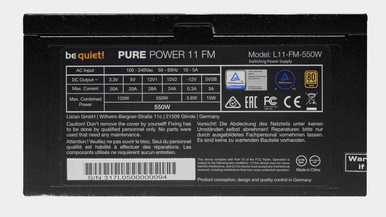 be quiet! Pure Power 11 FM 550W
