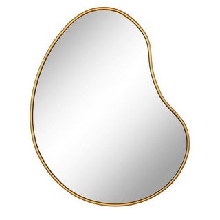 Asymmetric mirror with gold frame