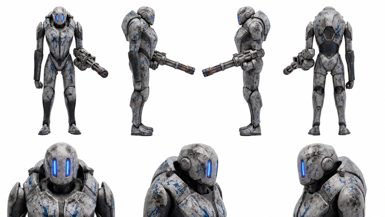 Catacombs AI film; character sheets of AI generated people