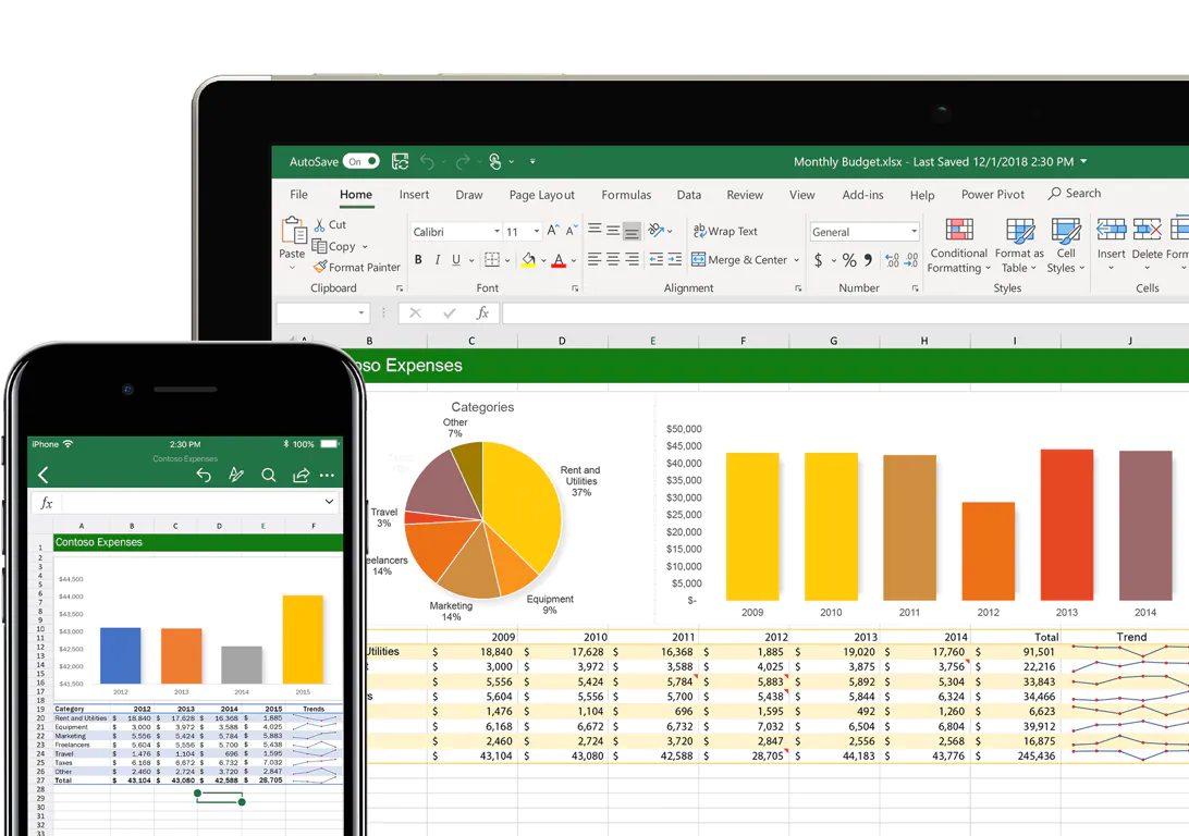 Microsoft 365 Excel on your phone and computer