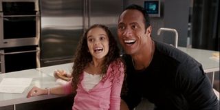 Madison Pettis and Dwayne Johnson in The Game Plan