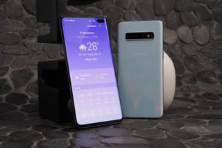 The Galaxy S10 Plus, front and back