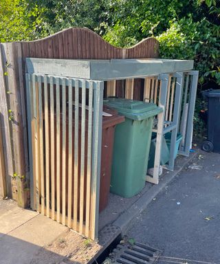DIY garbage area wooden cover