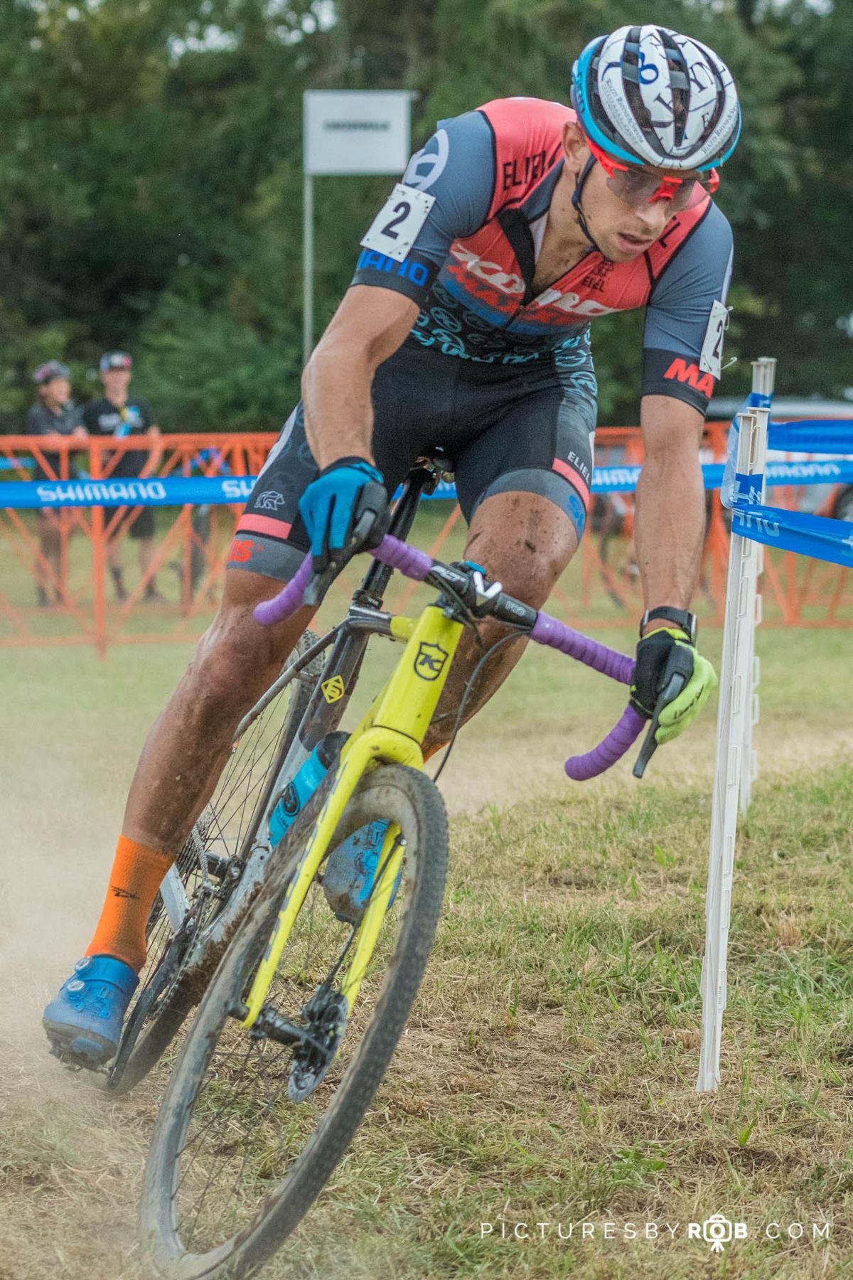 The race started out dry and dusty for Kerry Werner (Kona Maxxis Shimano)