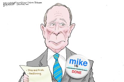 Political Cartoon U.S. Bloomberg bombed Nevada stop and frisk redlining