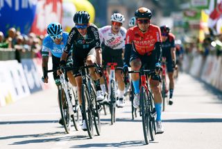 Pello Bilbao (Bahrain Victorious) finishes second in stage 1 at Tour of the Alps