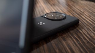 The OnePlus 11 in the official Aramid Fiber case