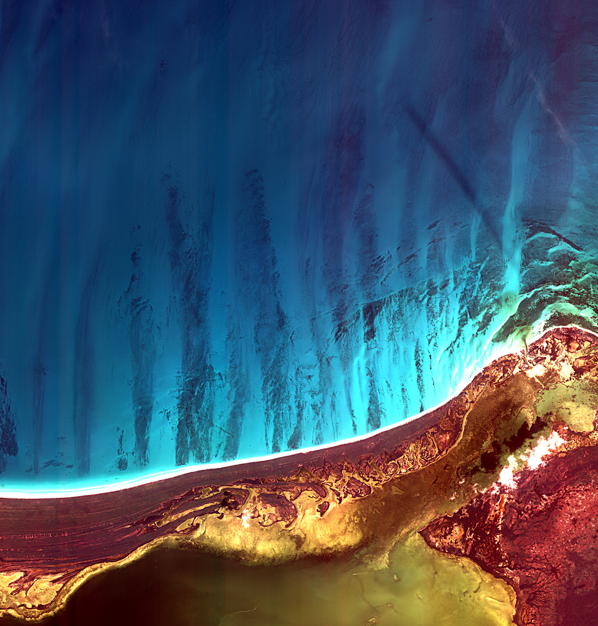 Holbox Island and the Yalahau Lagoon on the northeast corner of Mexico’s Yucatan Peninsula are featured in this image, acquired by the Korea Multi-purpose Satellite (Kompsat-2) of the Korea Aerospace Research Institute (KARI).