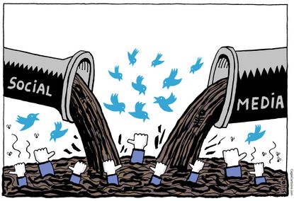 Editorial Cartoon U.S. Social media toxic waste