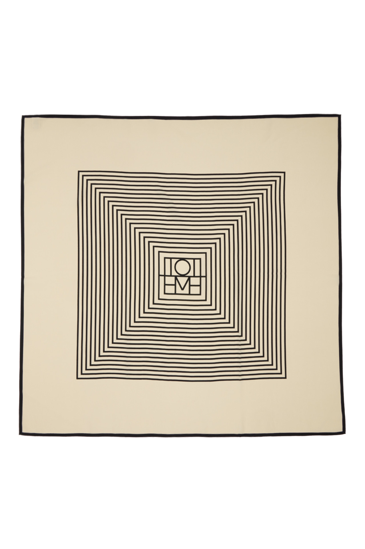 TOTEME, beige centered monogram silk scarf