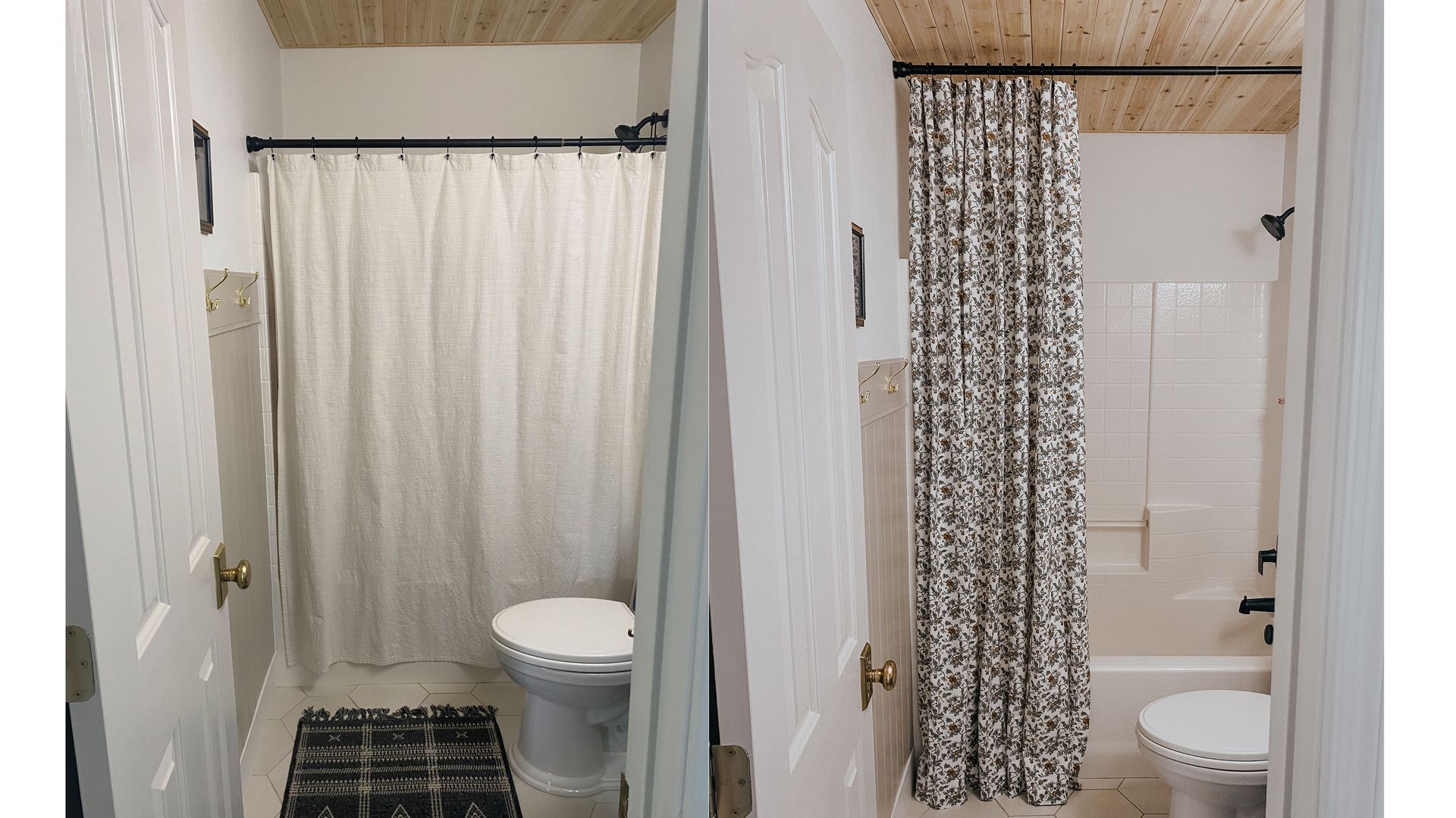 I DIYed a long shower curtain using a flat bed sheet Real Homes