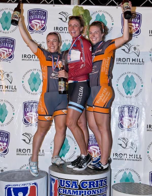 Kacey Manderfield, Erica Allar and Colleen Hayduck on the podium.