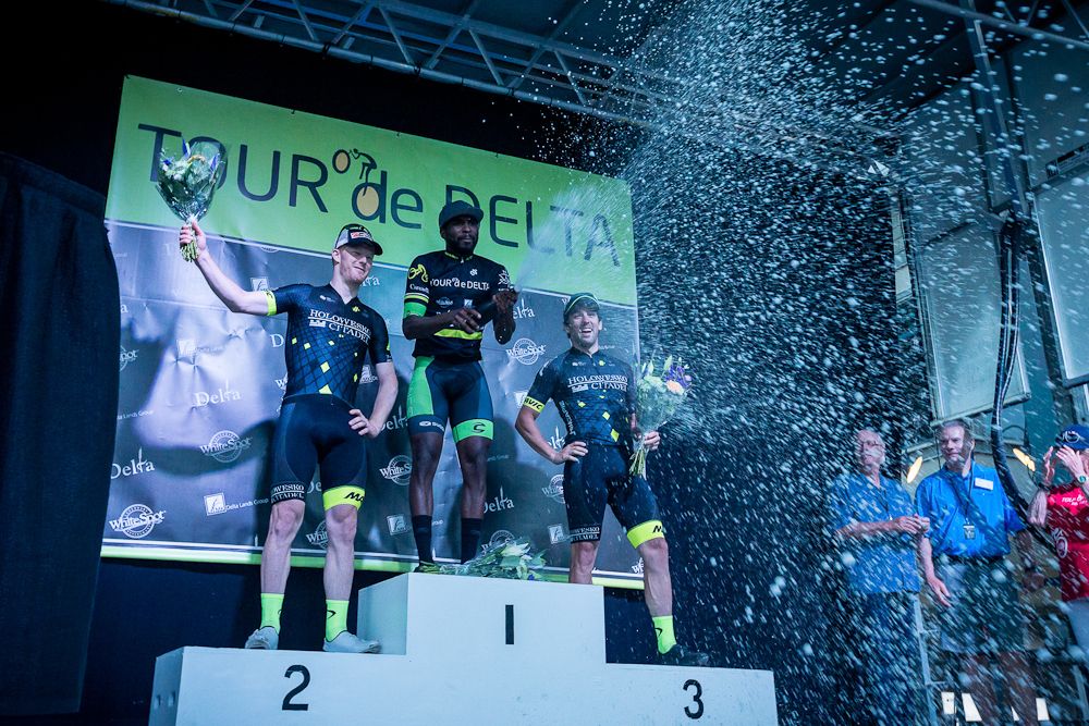 Murphy, Magner and Williams on the Ladner Criterium podium