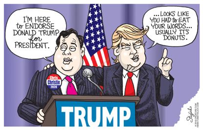 Political Cartoon U.S. Trump Christie