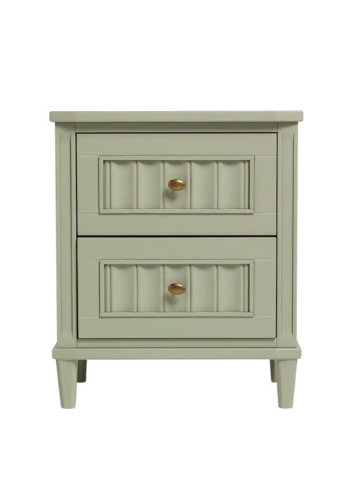 Nina Campbel 2-Drawer Bedside Table in Light Green