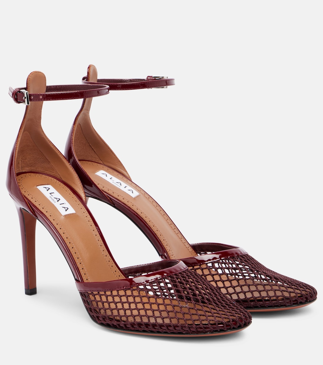 90 Fishnet Pumps in Burgundy - Alaia