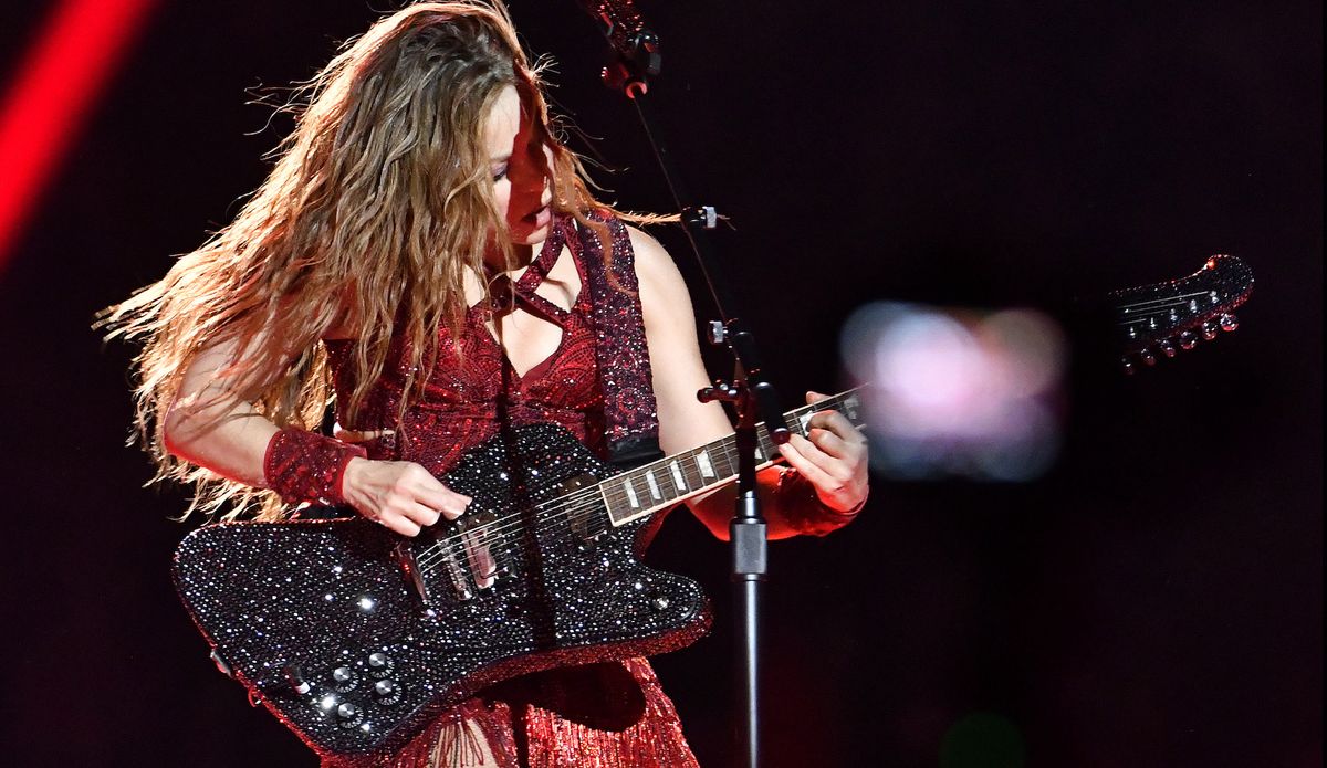 Shakira performs at the Pepsi Super Bowl LIV Halftime Show at Hard Rock Stadium on February 2, 2020 in Miami, Florida