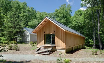 The new gallery added to the Albers Foundation's Connecticut site is set in a barn-like building.