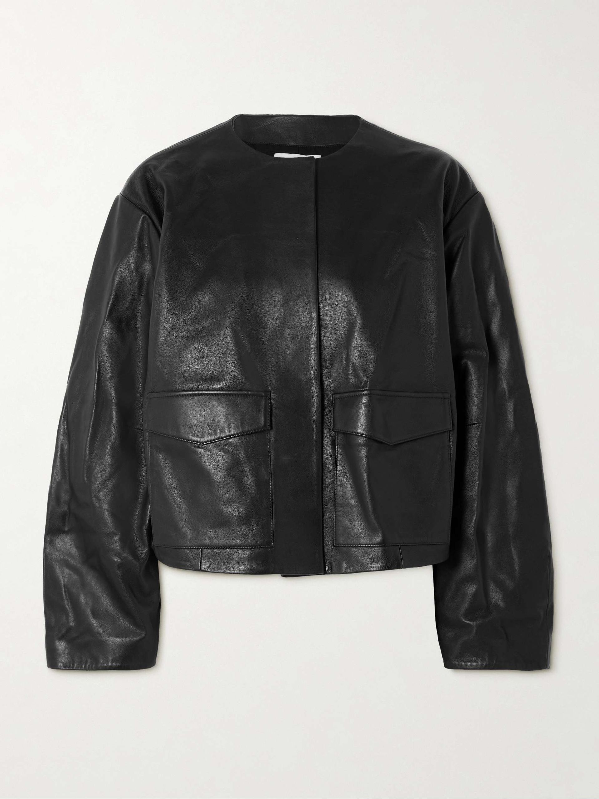 Utility Cocoon Leather Jacket