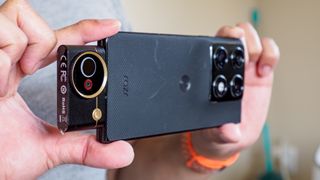 Thermal Master P4 connected to an Android phone.