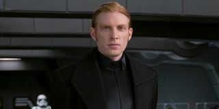 General Hux (Domhnall Gleeson) looks on in Star Wars: The Last Jedi (2017)