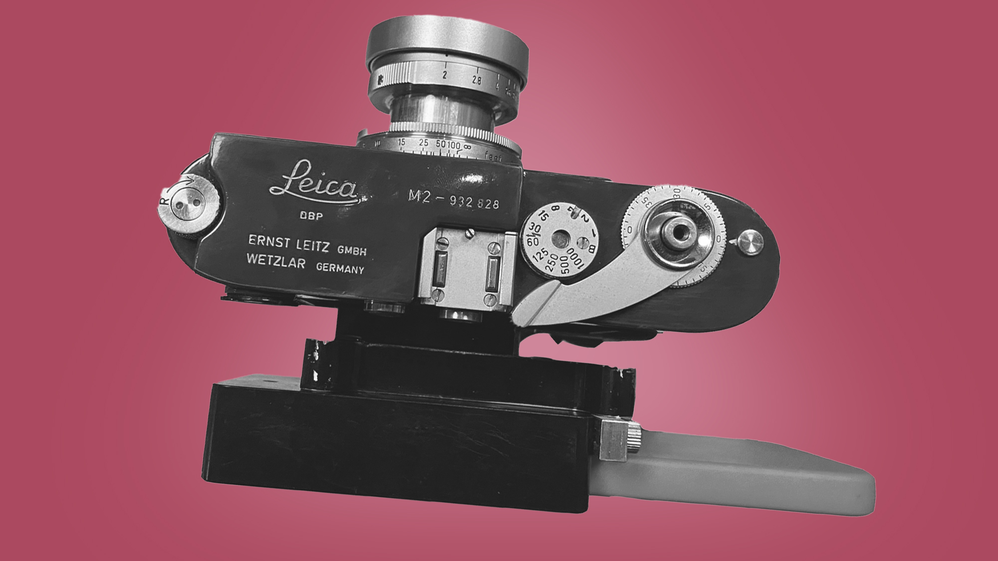 A Leica camera with the Digi Swap accessory