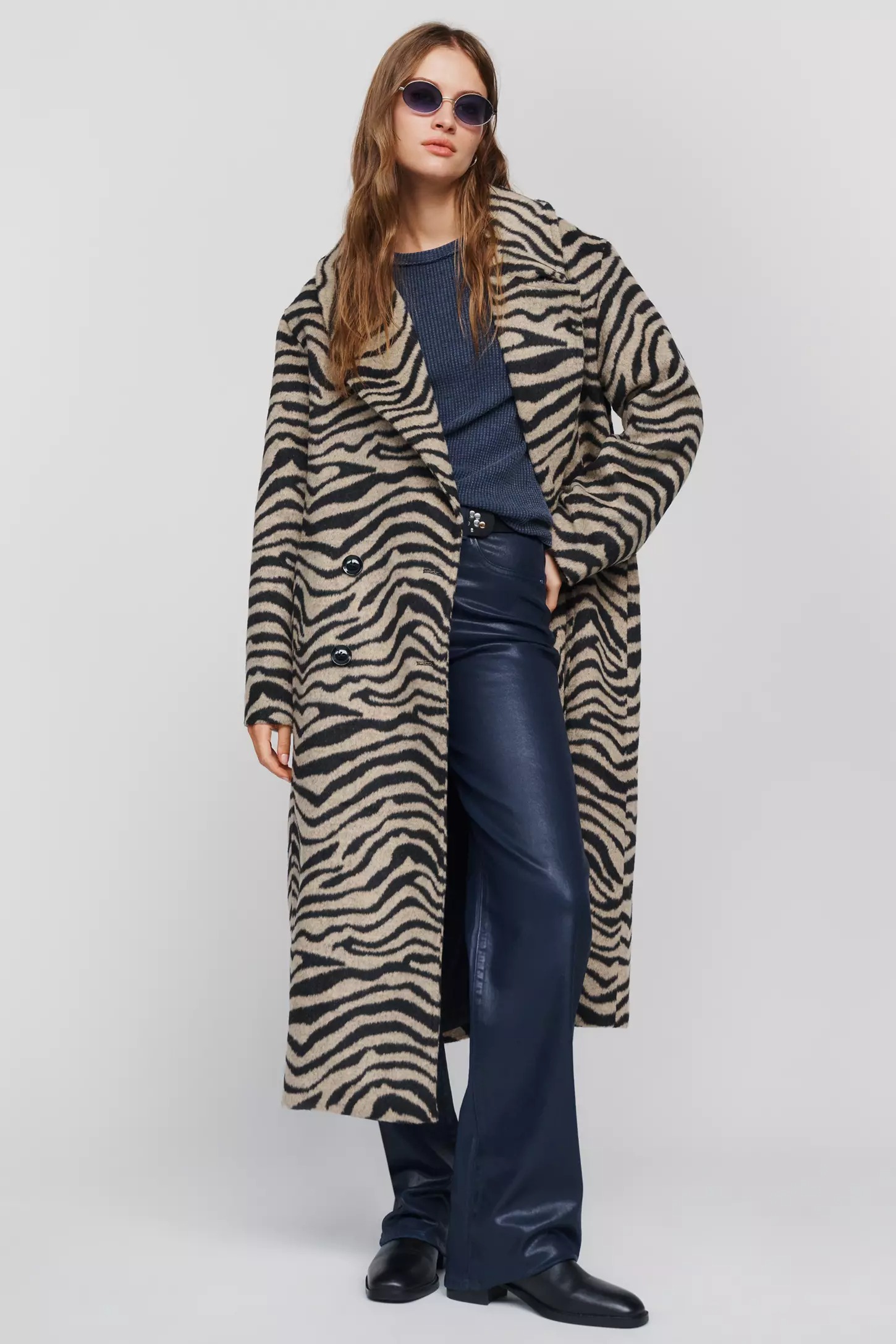 Maeve, Oversized Animal Print Coat