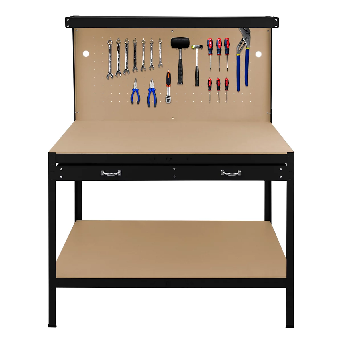 B&amp;amp;Q, Workbench with Pegboard, Drawer and Light 