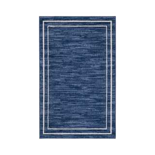 Wayfair navy blue border outdoor rug
