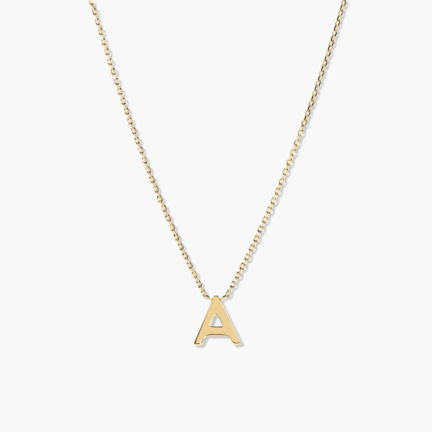Gold necklace with A pendant