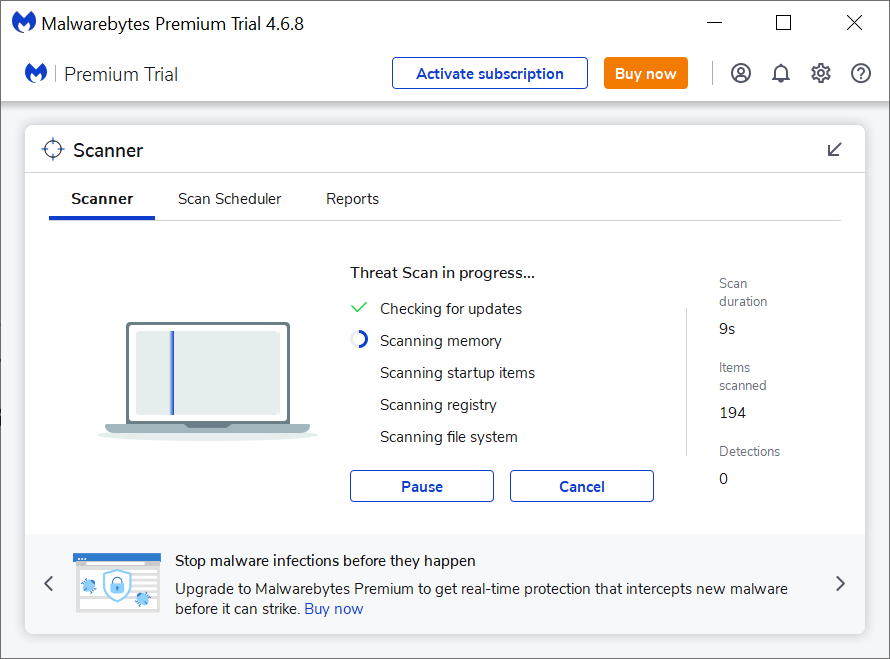 Scanning for Malware