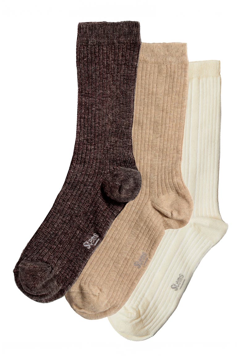 Assorted 3-Pack Cotton &amp; Cashmere Blend Crew Socks