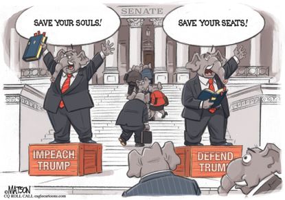 Political Cartoon U.S. Trump impeachment GOP congress election