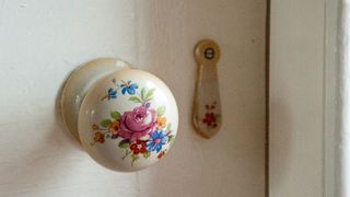 floral ceramic doorknob