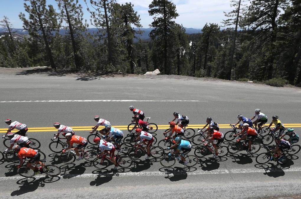 rally UHC's Rob Britton and Emerson Oronte ride in the main peloton during stage 6 at the Tour of California