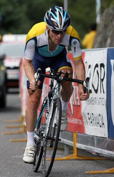 Levi Leipheimer (Astana) finished 2nd in the time trial, 20 seconds off the pace of Denis Menchov.
