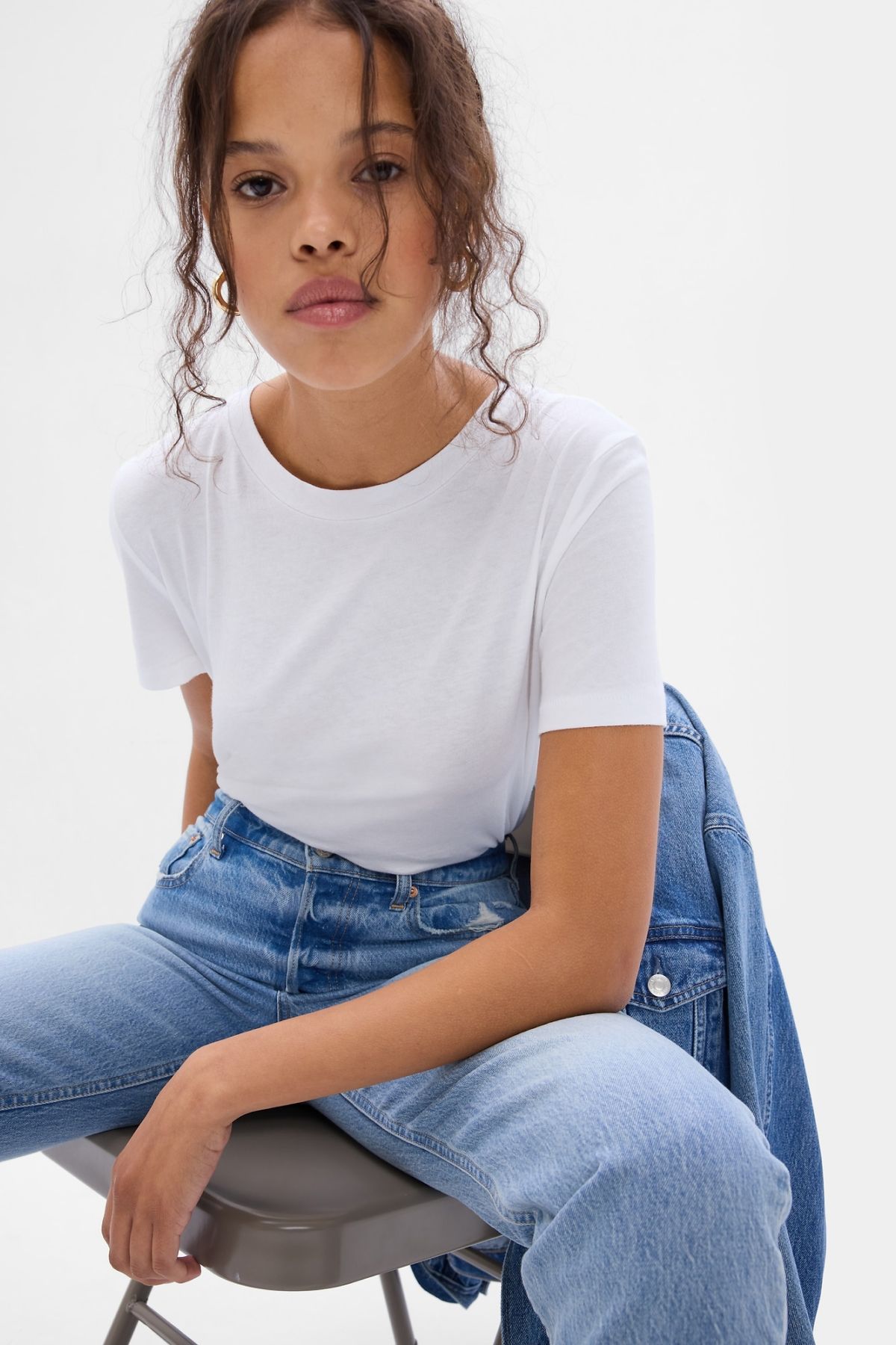 Gap 100% Organic Cotton Vintage Crewneck T-Shirt in white