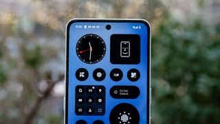 Closeup of widgets on the Nothing Phone 3a Pro.
