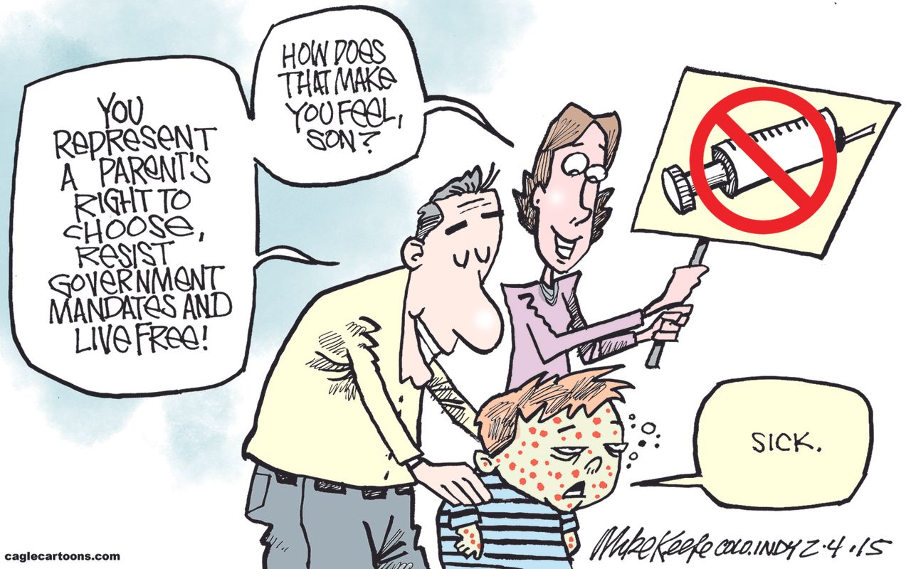 Editorial cartoon U.S. Health Measles