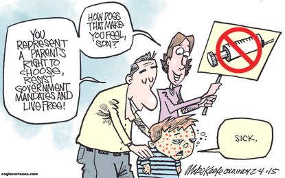 Editorial cartoon U.S. Health Measles